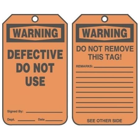 OSHA WARNING SAFETY TAG DEFECTIVE  MDT314CTP